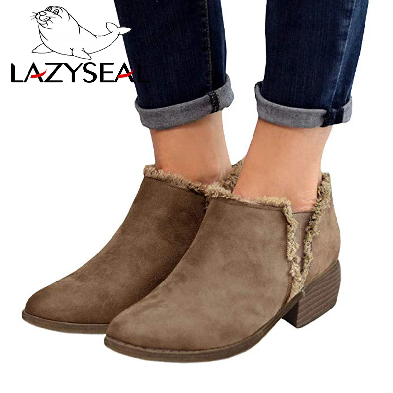 Женские ботильоны LazySeal на высоком каблуке туфли-лодочки с эластичным ремешком