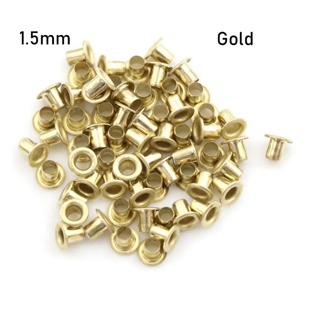 gold 1.5mm 50 шт Мини ушко кнопки для DIY кукла пояс металлические пряжки кнопки, сумок, обуви, одежда аксессуары для шитья 1,5/2,0/2,5 мм - Цвет: gold 1.5mm