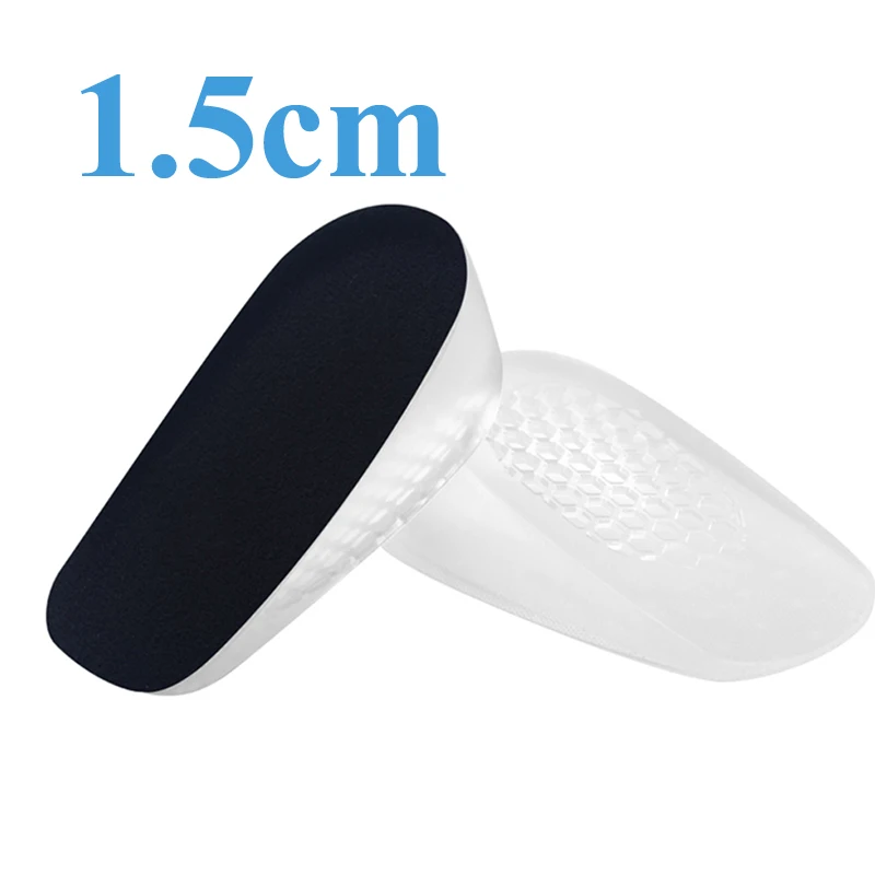 Black Add 1.5cm Sunvo, увеличивающие рост, полуботинки для обуви для мужчин и женщин, стельки, увеличивающие рост, силиконовые гелевые подпяточники, увеличивающие рост - Цвет: Black Add 1.5cm