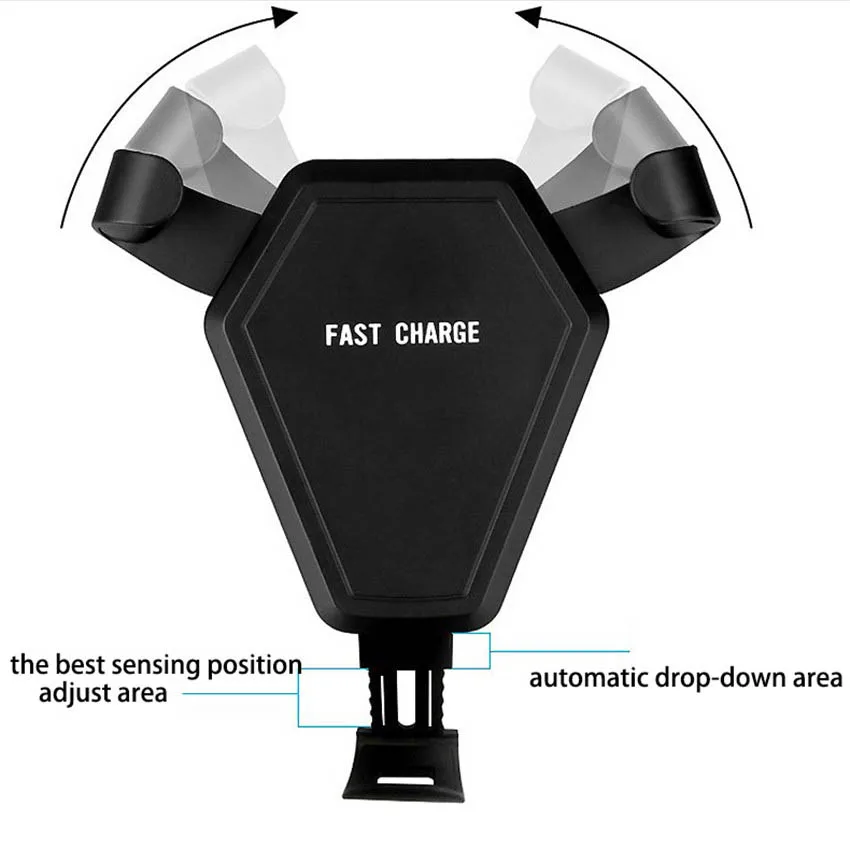 Apises 10 Вт быстрая QI Беспроводная автомобильная зарядка держатель телефона для iPhone