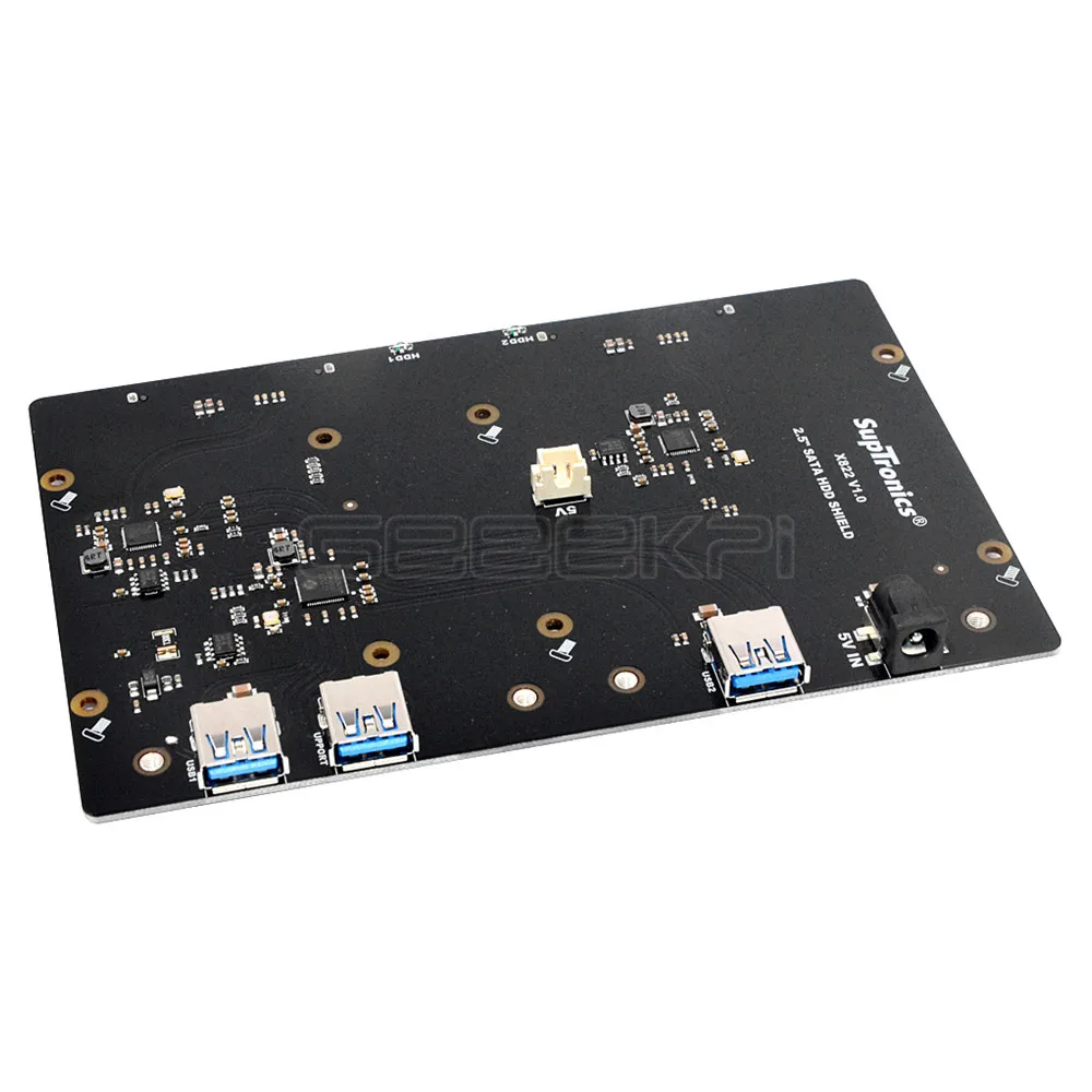 Geeekipi X822 двойной 2," жесткого диска SATA HDD/SSD экранированный USB 3,0 Плата расширения Мощность адаптер для Raspberry Pi 1 Модель B+/2/Note 3(B плюс