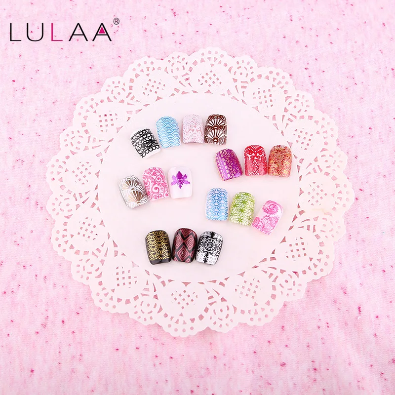LULAA 1 бутылка 6 мл стемпинг ногтей покрытие лак красочный дизайн ногтей пластины печать Лак 12 цветов