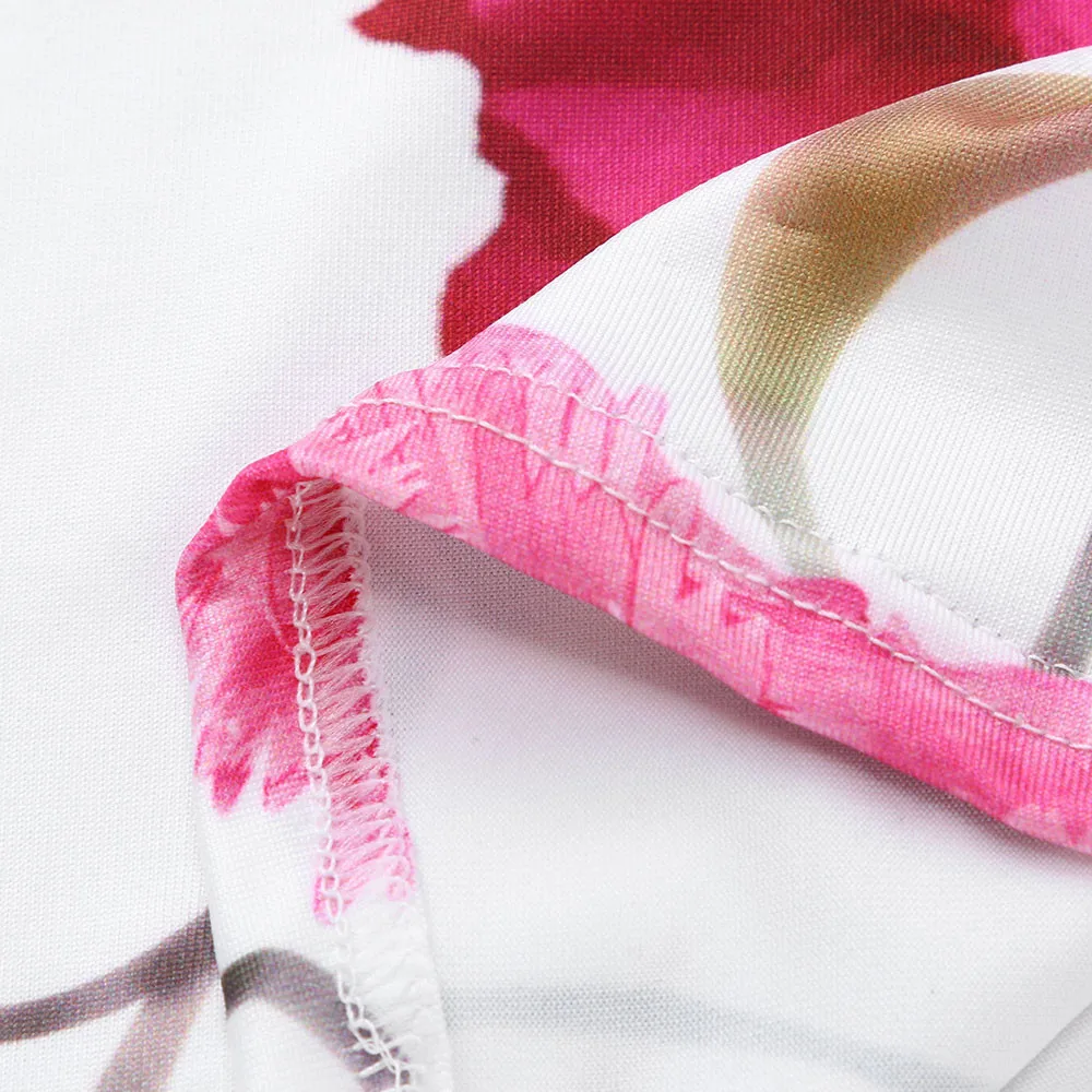 Женское платье карандаш облегающее мини с коротким рукавом и цветочным принтом