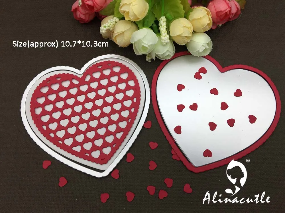Металлические режущие штампы alinacraft 2 шт. в форме сердца для скрапбукинга бумаги