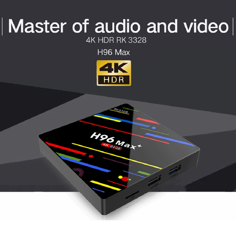 H96 MAX + ТВ коробка RK3328 Quad-Core Декодер каналов кабельного телевидения Android 8 1 4K/3D