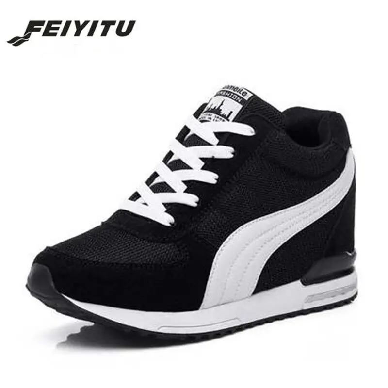 FeiYiTu лидер продаж новинка весна осень розовые белые Скрытые каблуки на танкетке
