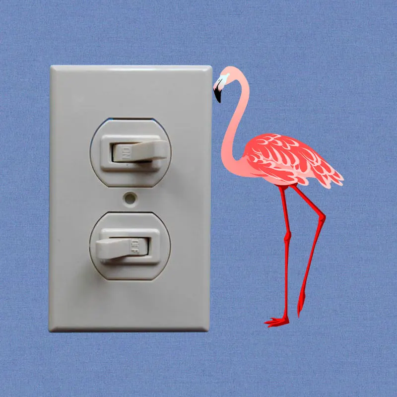 YOJA Flamingo высокий и нагрудный декоративный стикер на выключатель цветные наклейки