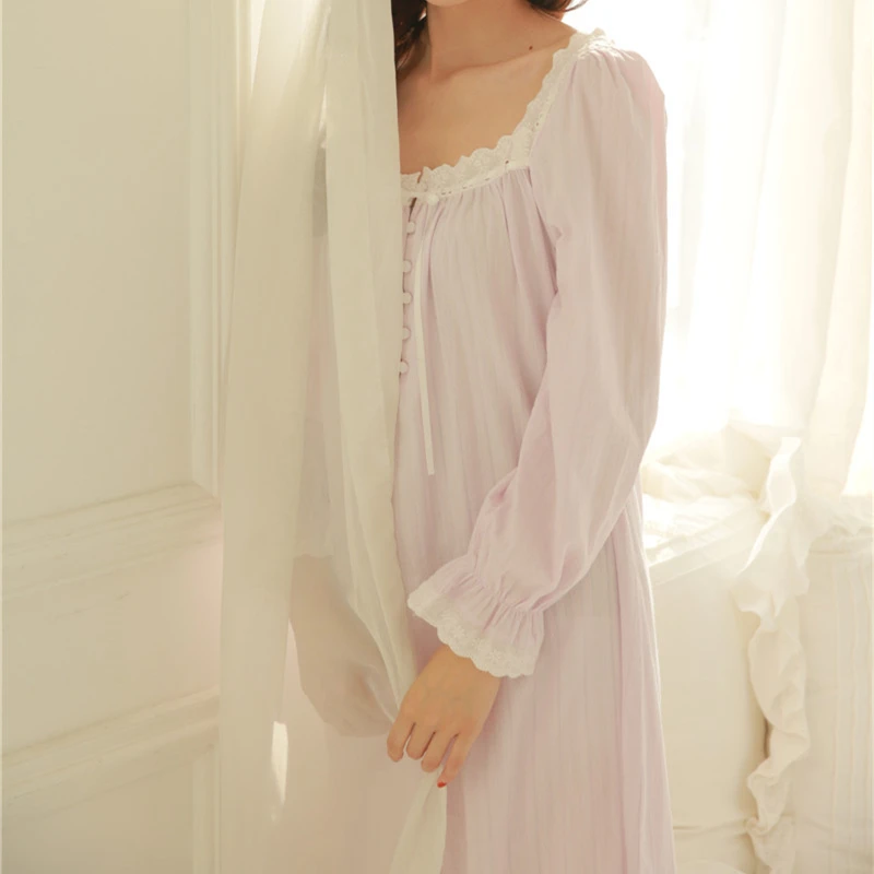 Ночная рубашка женская винтажная мягкая хлопковая для сна и отдыха # H99 | Женская