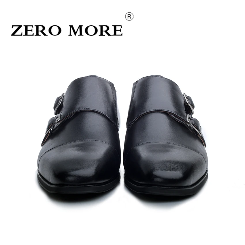 Мужские туфли на ремешке ZERO MORE из натуральной кожи Высокое качество Monksshoes