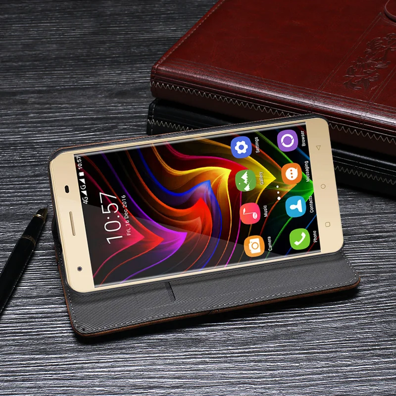 Oukitel C5 Pro чехол Роскошный кожаный флип для защитный телефона Ретро задняя крышка |