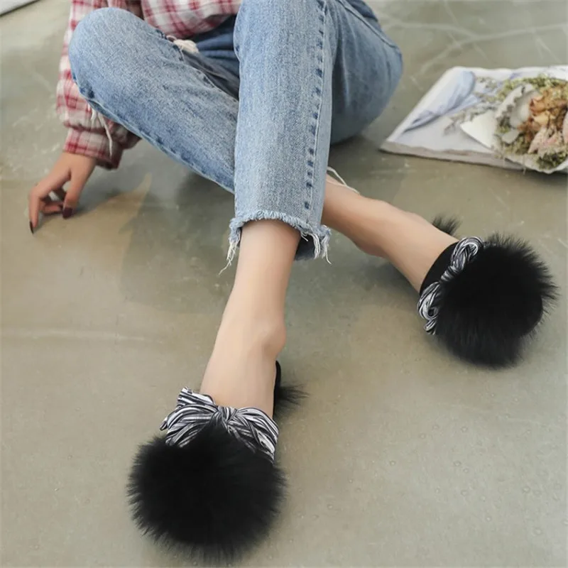 Обувь Для женщин заклепки бантом тапочки с плоской подошвой для девочек Летняя