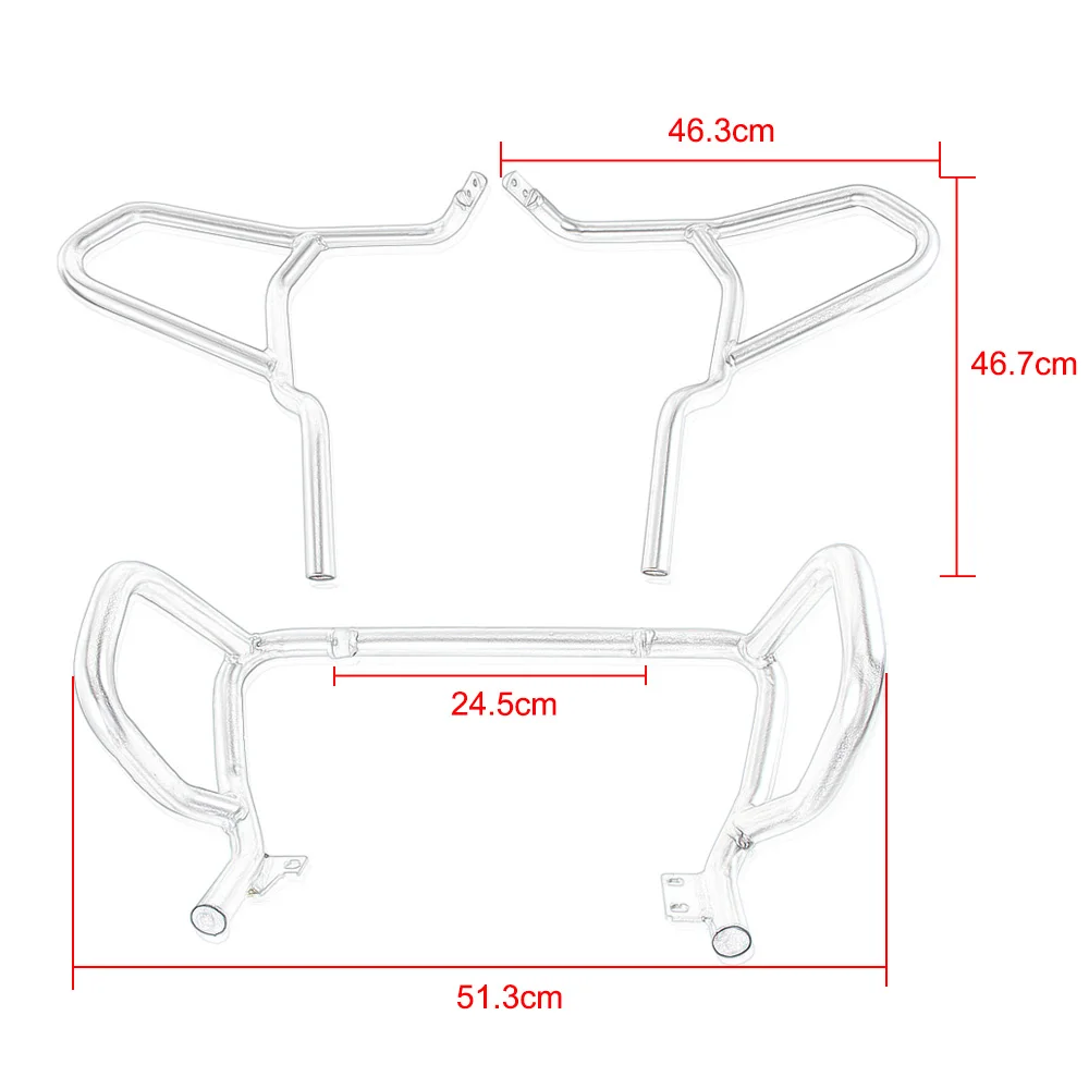 

LJBKOALL For BMW G310 GS G310GS 2017-2018 Stainless Steel Silver Tank protector Upper Carsh Bars Guard Engine Bumper Cover