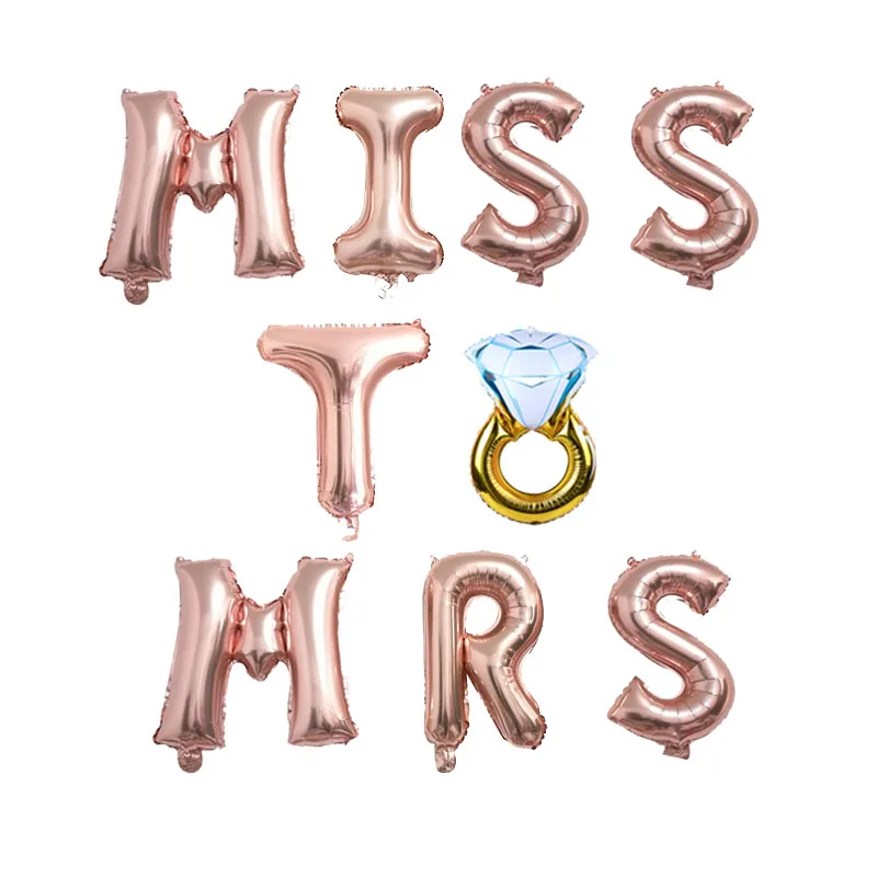 Chicinlife 9 шт 16 дюймов Miss to Mrs шары из фольги в виде букв девичник свадебный душ