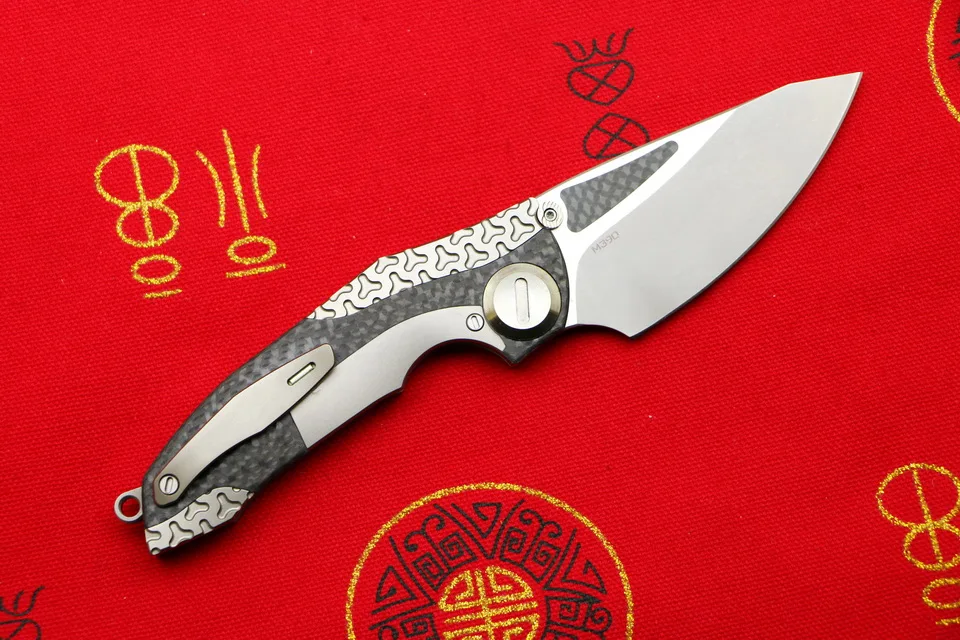 VENOM ARMOUR M390 лезвие из титана CF Флиппер складной нож для кемпинга, охоты, выживания, карманные кухонные ножи для фруктов, EDC инструменты