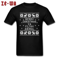 3d letter print discount mens tops tees merry christmas ya filthy reindeer tshirt 100 cotton personalized tops t shirt xmas