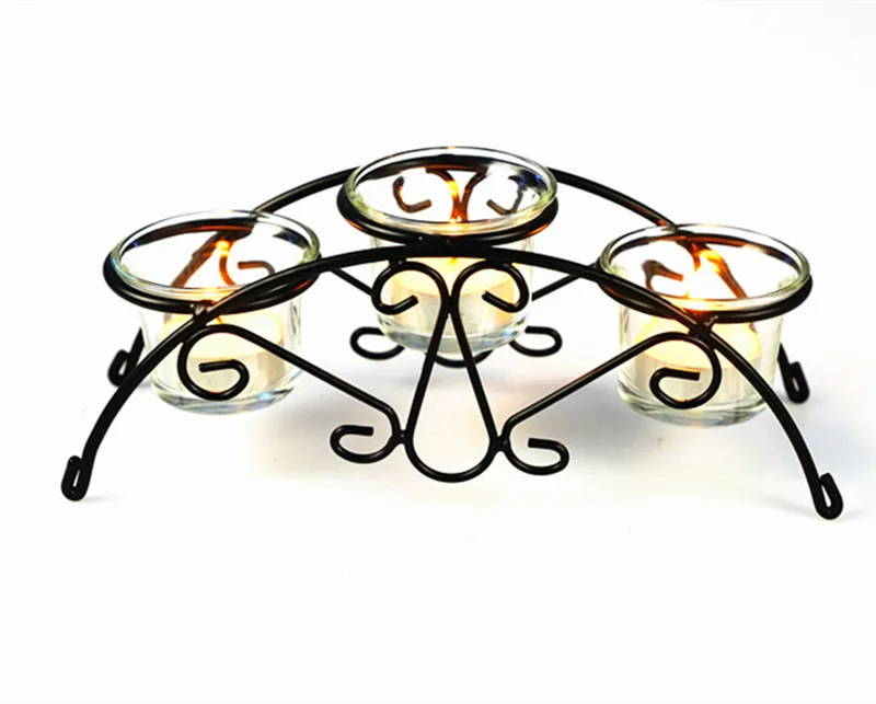 Креативный Европейский подсвечник черная краска винтажные железные