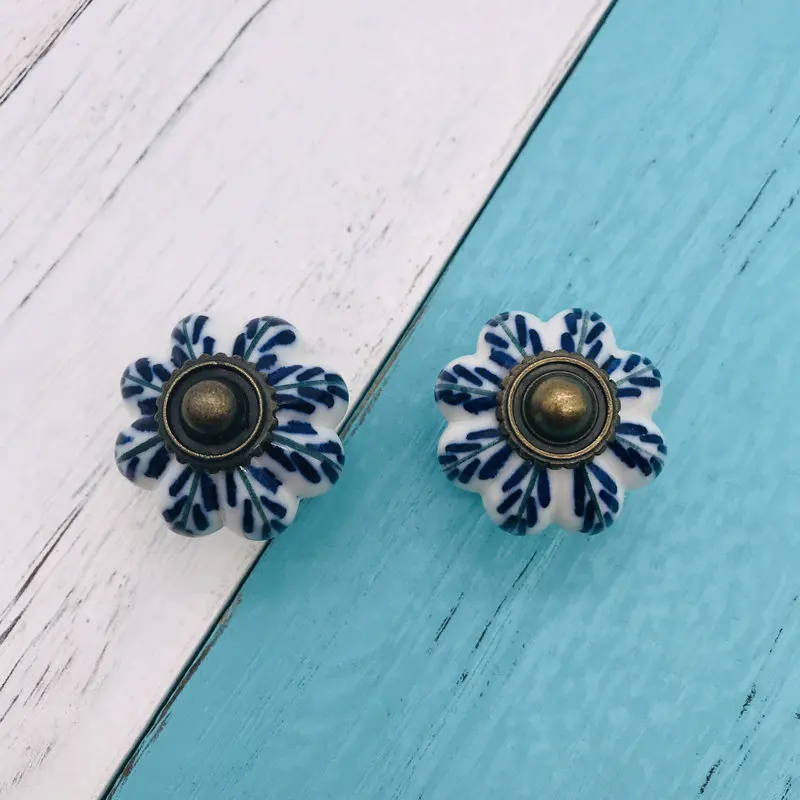 10 шт. высшее качество круглая ручка винтажные керамические ручки для шкафа с