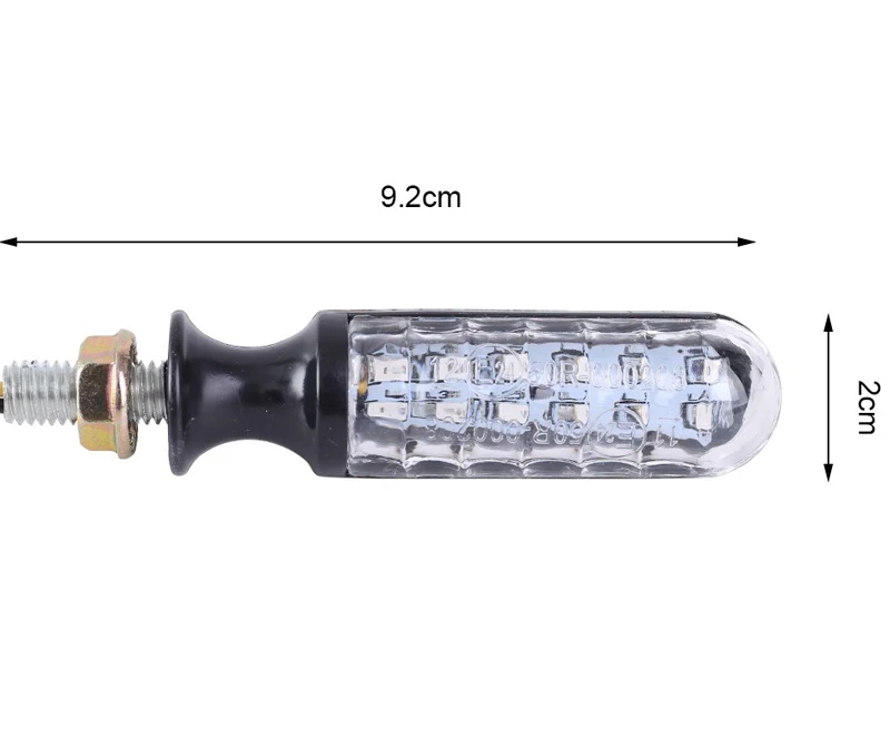 2PCS Motorcycle Turn Signals E-Mark E24 LED flashing Signal Flowing Water Built-in Relay 12LED Blinker Auto Indicators
