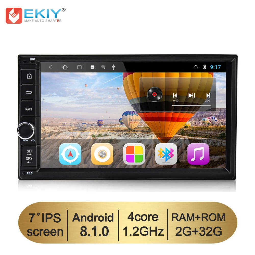 EKIY 7 ''IPS 2 Din Android 8 1 Универсальный Автомобильный мультимедийный плеер GPS Navi