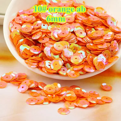 

Loose Sequins 50g 6mm Cup Round Sequin Paillettes Sewing Decoration Artesanatos Acessorios Costura 10# Orange AB Confetti