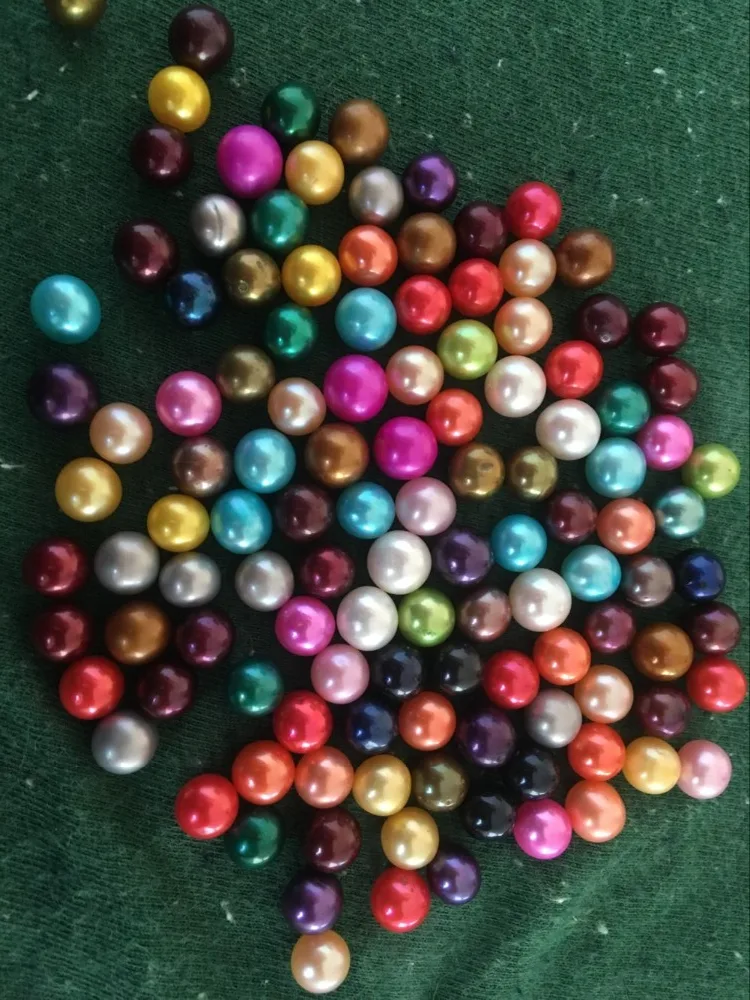 Разноцветные идеально круглые жемчужины подлинные модные бусины 6-7 мм 20 шт. в