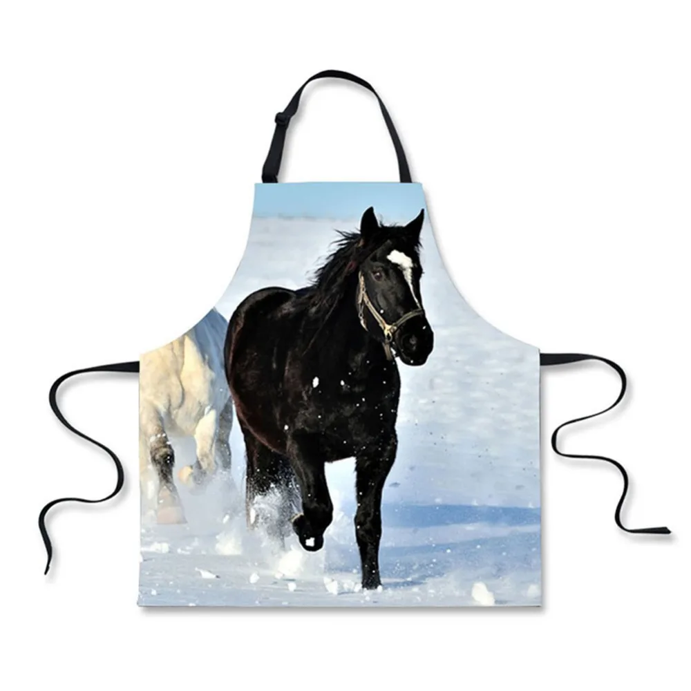 Высококачественные фартуки с 3D-принтом лошади для дома и отдыха модные кухонные