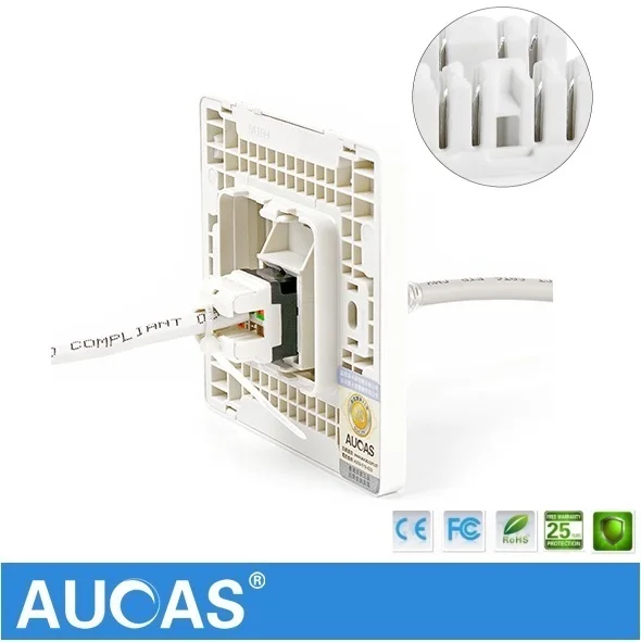 AUCAS Противопылевой пружинный затвор 6 шт. 24 шт. CAT6 Keystone Jack Rj45 110 отверстие сети Ethernet Модульный расширитель Бесплатная доставка (art.: 79f7d7b8b) - 79f7d7b8b