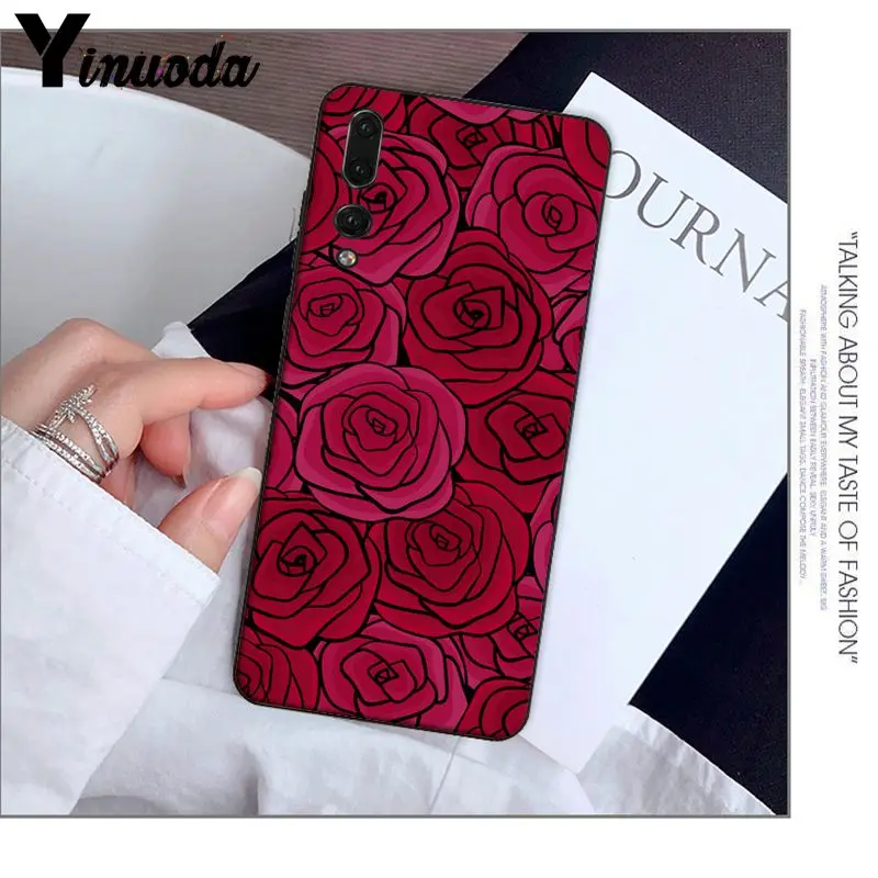 Yinuoda красная роза ТПУ Мягкий силиконовый чехол для телефона Huawei Mate10 Lite P20 Pro P9 P10 Plus