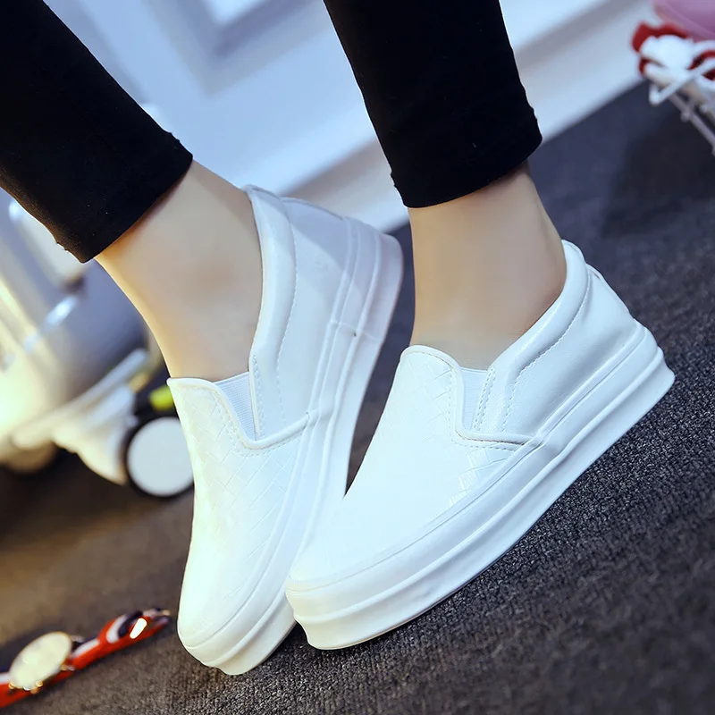 HEE GRAND Platform Loafers Silver Shoes Woman Weave Creepers Slip On Flats Casual Round Toe Women Autumn 3 Colors XWC566 | Обувь