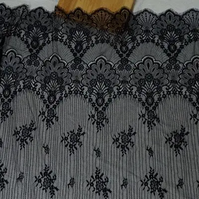 3M French Eyelash Lace Fabric 150cm White Black Diy Exquisite Embroidery Clothes Wedding Dress Accessories | Дом и сад