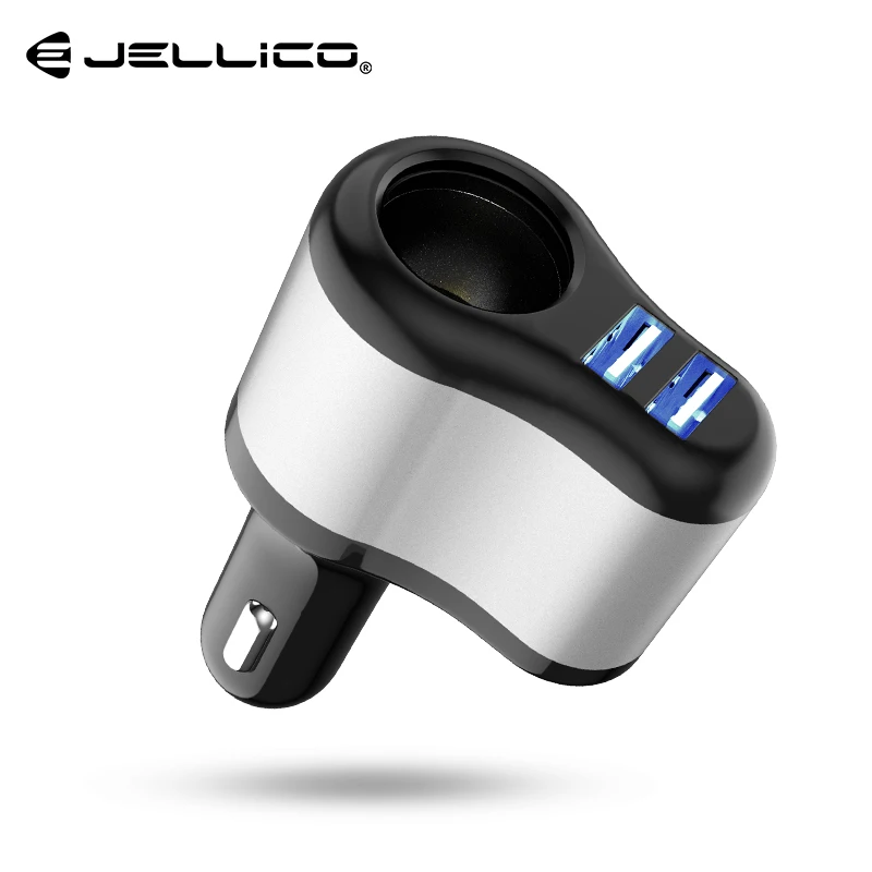 Jellico 3.1A 2 usb порта и прикуриватель автомобильное зарядное устройство 3.1A мобильный телефон Универсальная Быстрая зарядка для IPhone samsung Зарядка