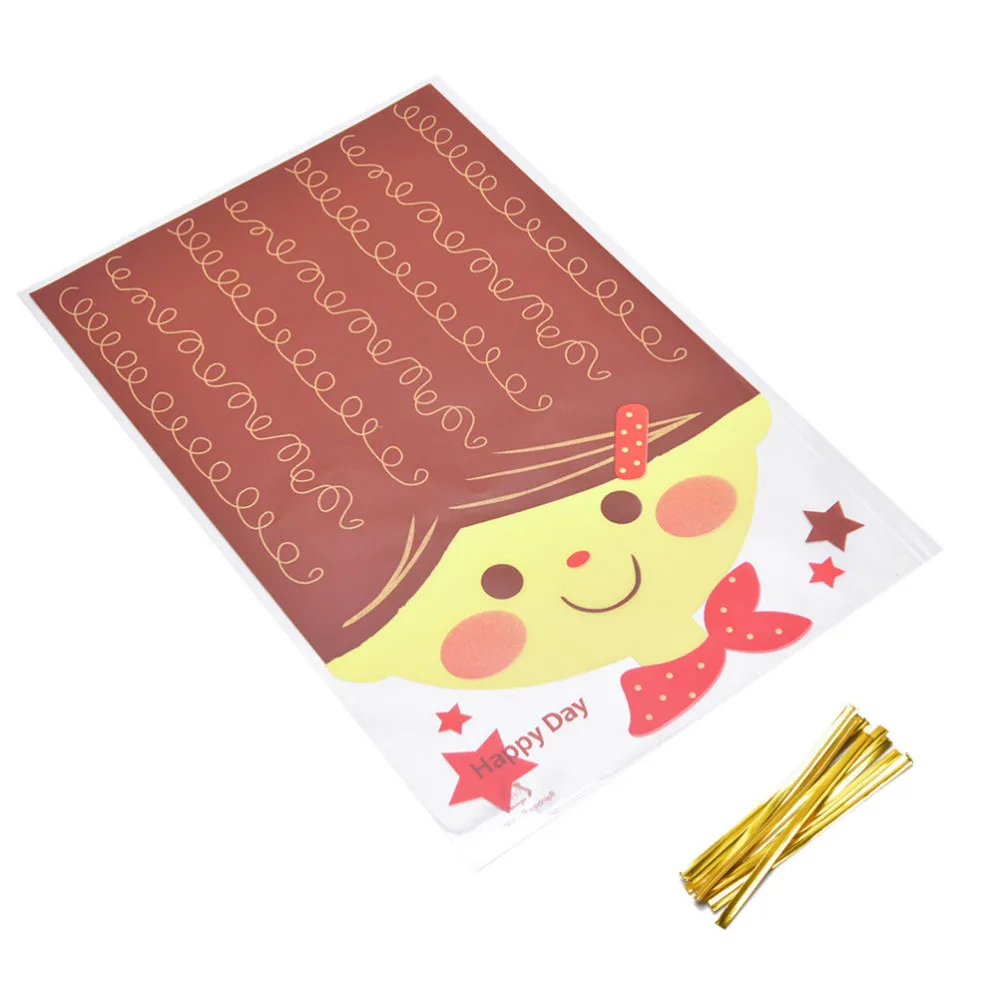 100 шт конфеты мешки мультфильм печати еды класса подарки торт печенье упаковка