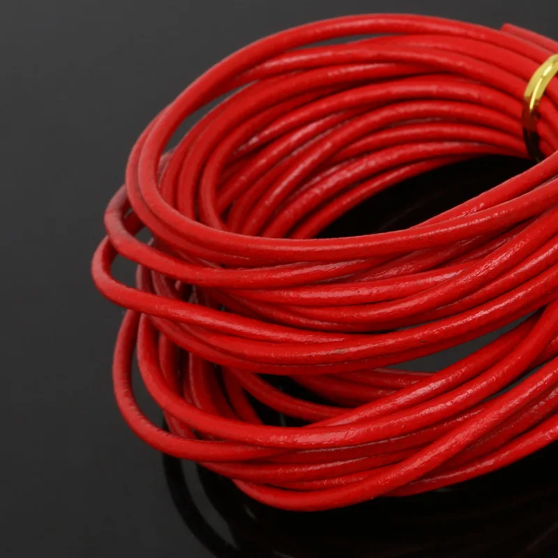 Ювелирный шнур 3 мм веревка из натуральной кожи 5 м/лот разноцветные бусины Cord