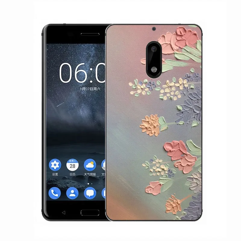 Чехол для Nokia 6 силиконовый чехол 3 5 с объемным рельефным рисунком мягкий из ТПУ