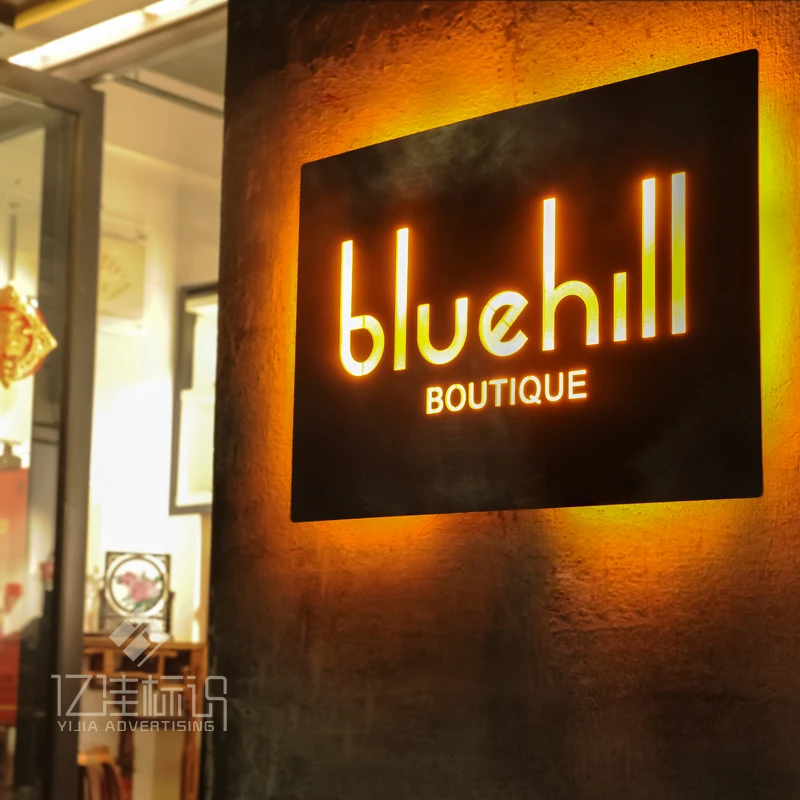 Рекламная вывеска для улицы из нержавеющей стали с светодиодный светкой