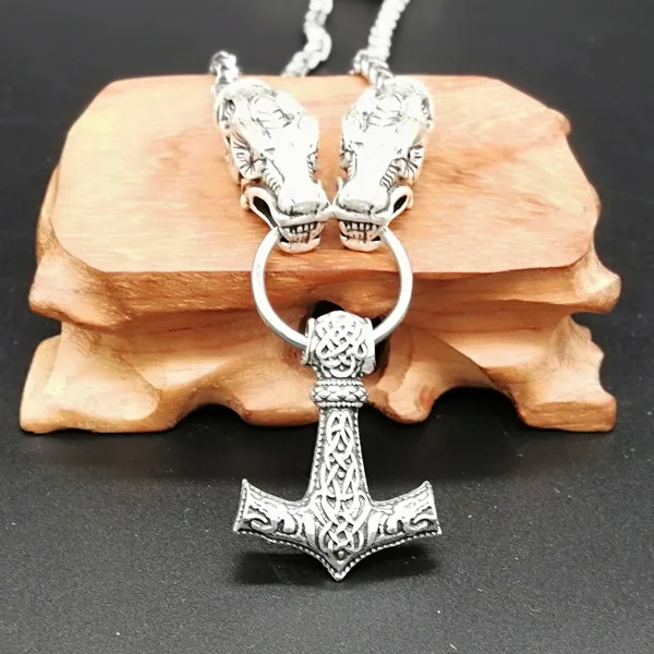 Rune Viking Thor WolfThor's Hammer head подвеска necklace1pc Прямая поставка|Ожерелья с подвеской| |