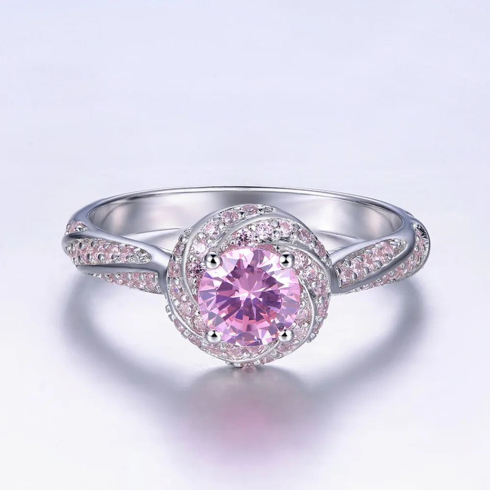 Женское кольцо из серебра 925 пробы с сапфиром и розовым белым топазом|ring size|ring size