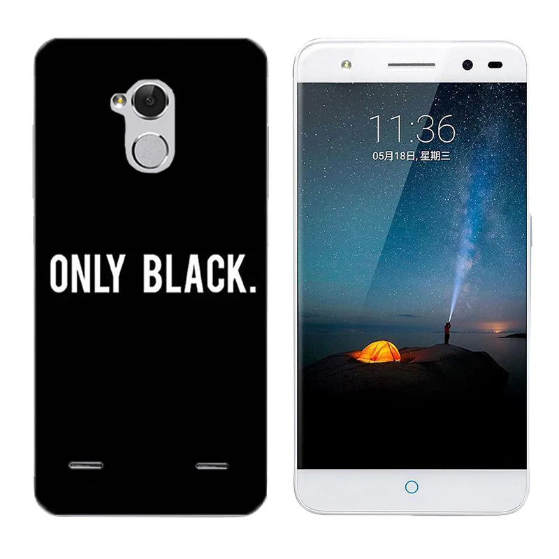 5.0&quot for ZTE Blade BA2 V7 Lite Back Cover Soft Silicone Phone Case Black Letters Printing V7Lite Coque Capa |