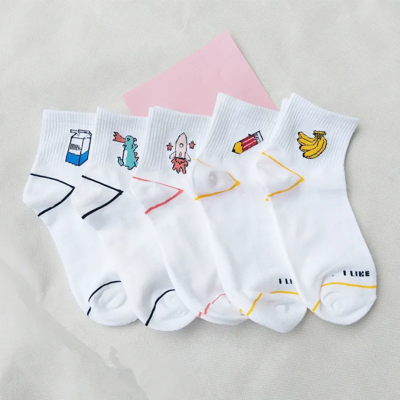 5 пара/лот модная одежда с героями мультфильма Симпатичные Короткие носки