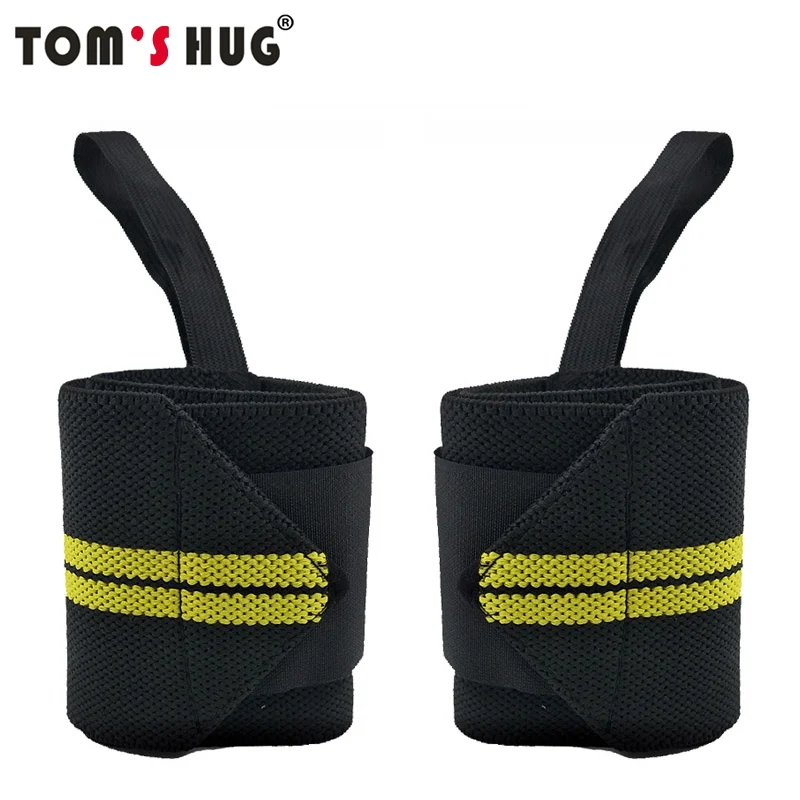 

1 Pair Adjustable Wrist Brace Support Wristband Tom's Hug Brand Professional Sports Protection Wristbands Wrist Protect Yellow