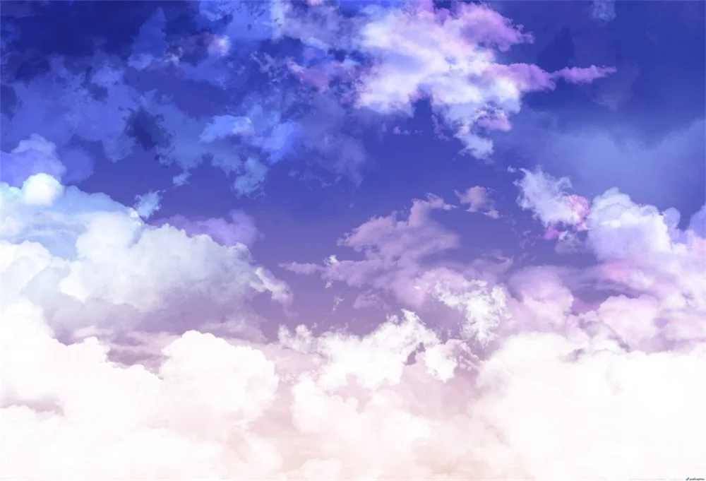 Laeacco Dream like Blue Sky White Clouds Portrait Photography Backgrounds Customized Photographic Backdrops For Photo Studio |