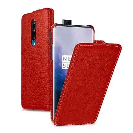 Красный Эксклюзивная распродажа, чехол из натуральной кожи для Oneplus7, бизнес флип-чехол для телефона Oneplus 7Pro, роскошный кожаный чехол для 1+ 7 - Цвет: Красный