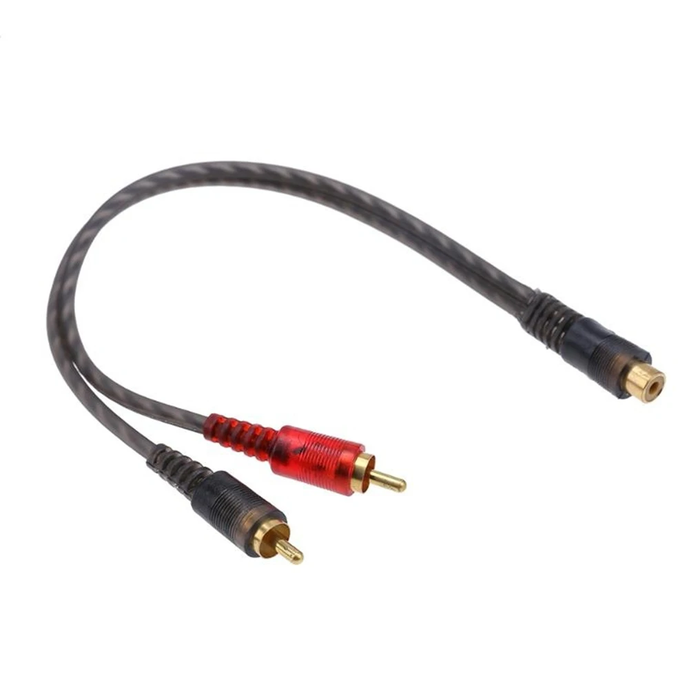 Автомобильный аудио 1 RCA Женский 2 Мужской Y сплиттер кабель конвертер Шнур