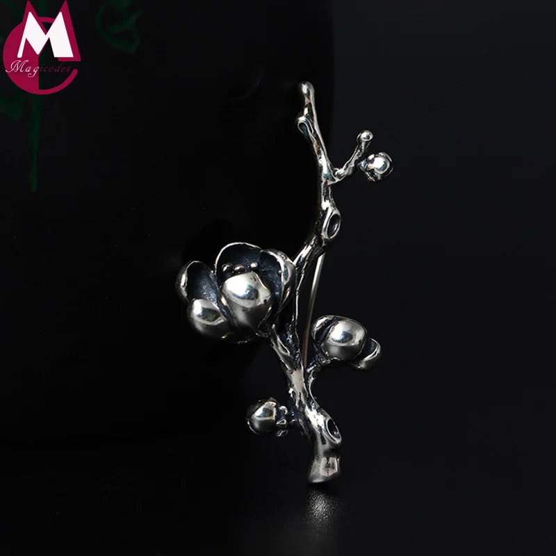 Винтажная ветка дерева цветок магнолии брошь под старину аксессуары 100%