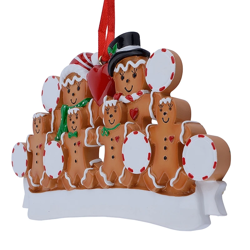 Оптовая продажа Имбирные пряники семейство из 6 искусственных украшений в