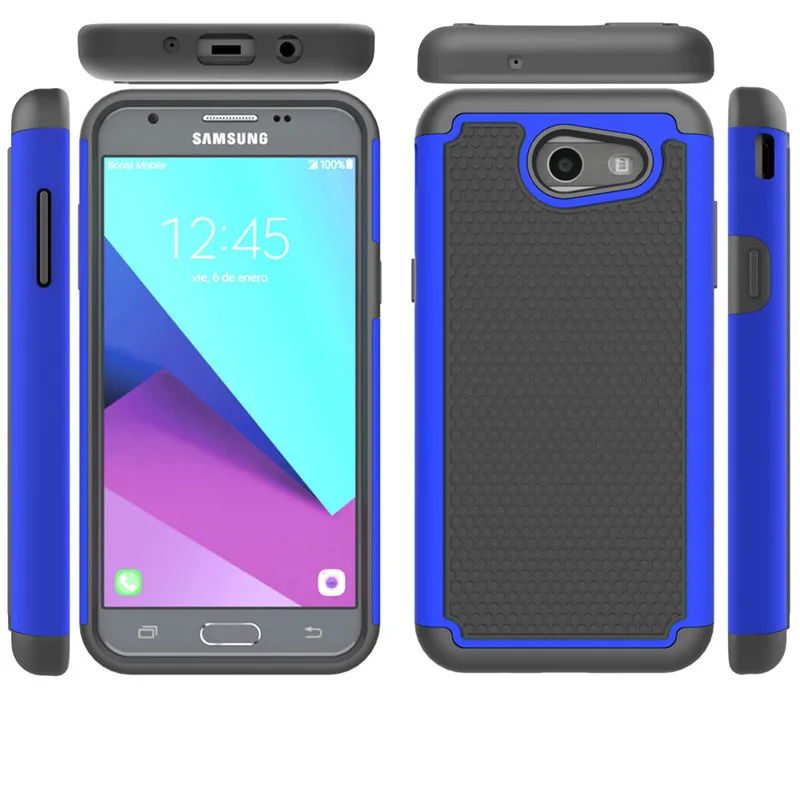 Чехол для Samsung Galaxy J3 2017 Появляются J327P Случаях Heavy Duty броня Двойной Защитник Резина