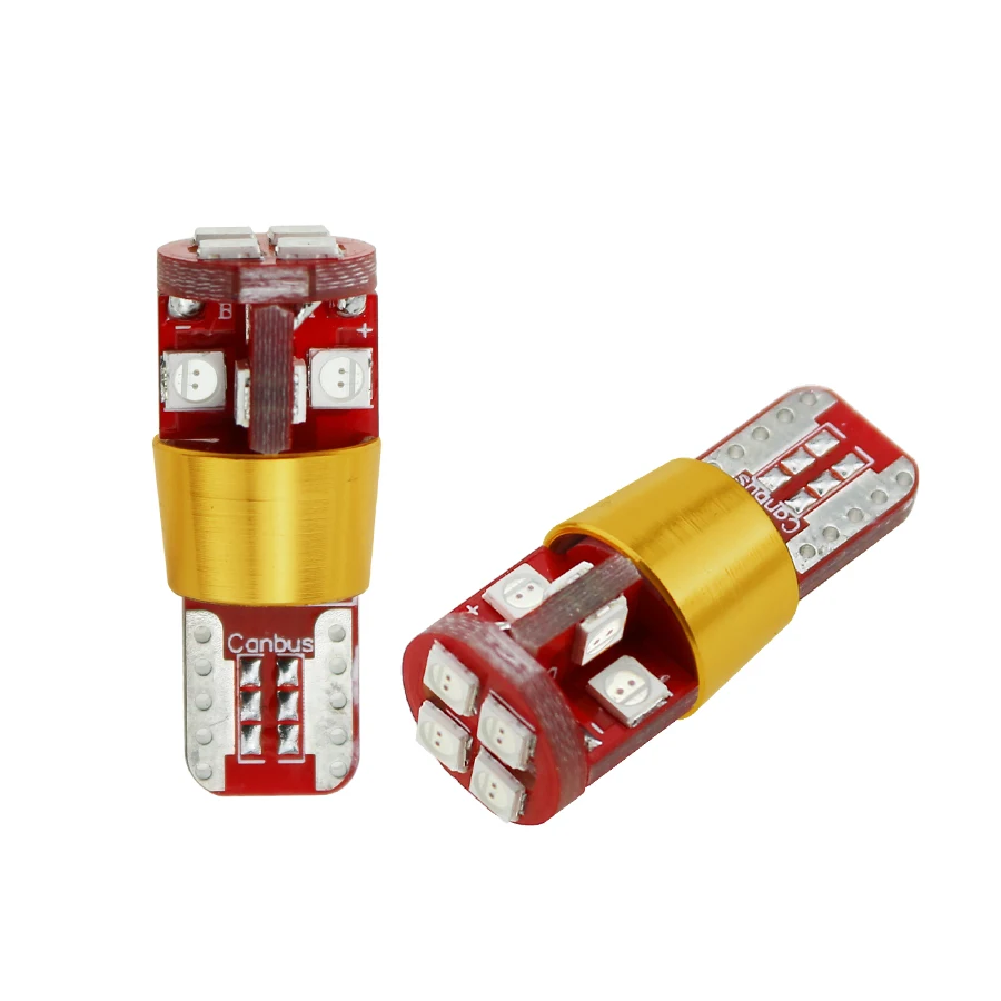 YCCPAUTO W5W T10 LED Canbus Auto Car Turn Side Wedge License Lamp White Non Polarity Bulb Red Yellow Blue 12v 3030SMD 1PCS | Автомобили и