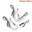 Застежки-тогл DoreenBeads из цинкового сплава серебристого цвета 25,5 мм x 12 мм (1 