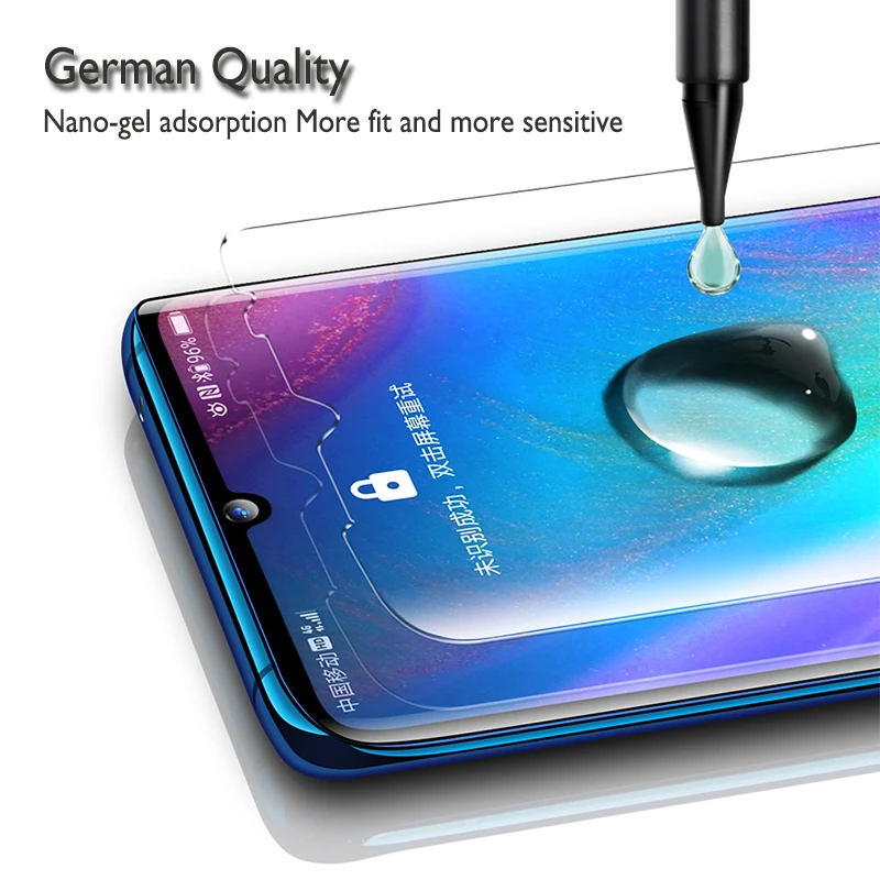 WuKong УФ жидкий клей Защита экрана для Huawei P30 Pro закаленное стекло полное покрытие