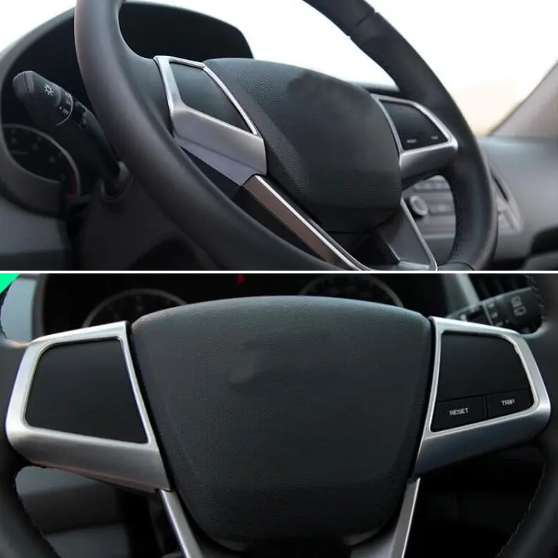

BBQ@FUKA Matt Chrome Car Interior Steering Wheel Button Insert Trim Cover ABS Fit For Hyundai ix25 2015